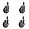 Service Caster 5'' Black Poly Wheel Swivel 1-1/8'' Expanding Stem Caster Set, 4PK SCC-EX20S514-PPUB-BLK-118-4 - alternate 1